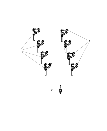 2014 Ram 3500 Pickup Spark Plugs & Ignition Coil Diagram