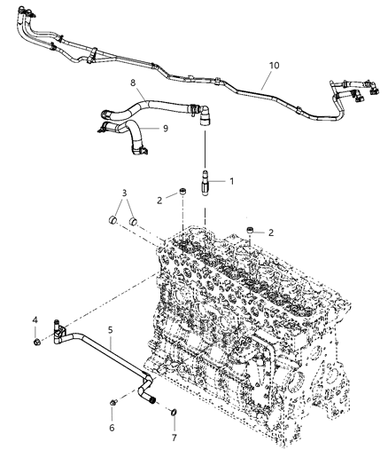 2012 Ram 5500 Heater Hose Diagram for 55056965AA