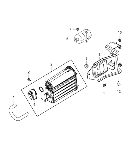 2013 Ram 3500 Cab Chassis Vacuum Canister & Leak Detection Diagram