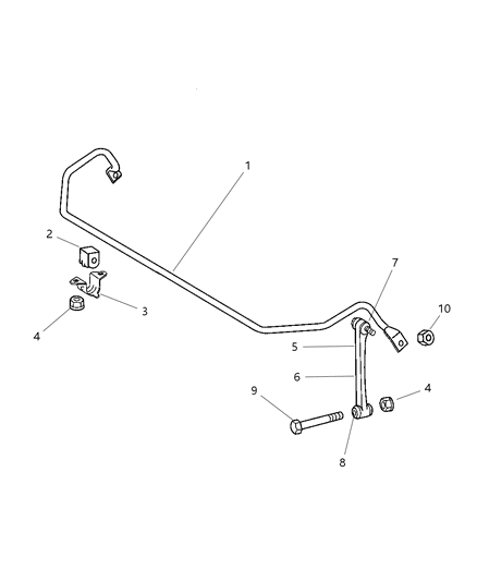 2004 Chrysler Crossfire Stabilizer Link, Rear Diagram for 5101545AA