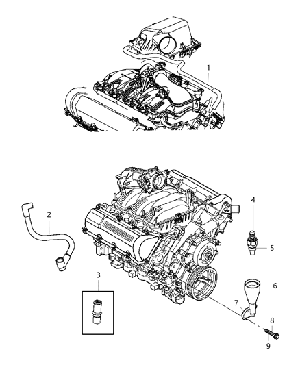 2006 Dodge Ram 1500 Valve Crankcase Vent Complete Diagram for 53032925AB