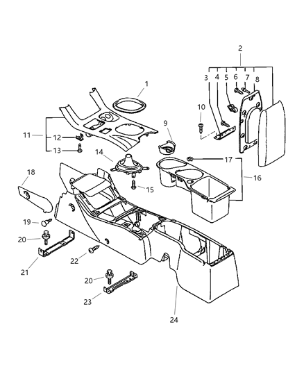 2001 Chrysler Sebring Coupe Console Diagram