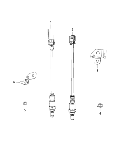 2019 Jeep Cherokee Oxygen Sensor, Front Diagram for 68217019AA