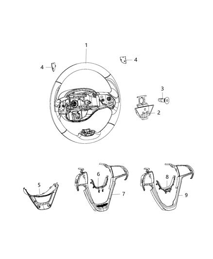 2018 Jeep Grand Cherokee Steering Wheel Assembly Diagram 1 - Thumbnail