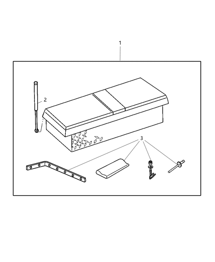 2006 Dodge Dakota Box Kit - Storage Box Exterior Diagram