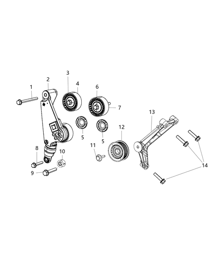 2019 Jeep Wrangler Pulley & Related Parts Diagram 3 - Thumbnail