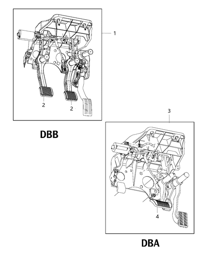 2013 Ram 3500 Cab Chassis Pedal, Brake, Power Adjustable Diagram