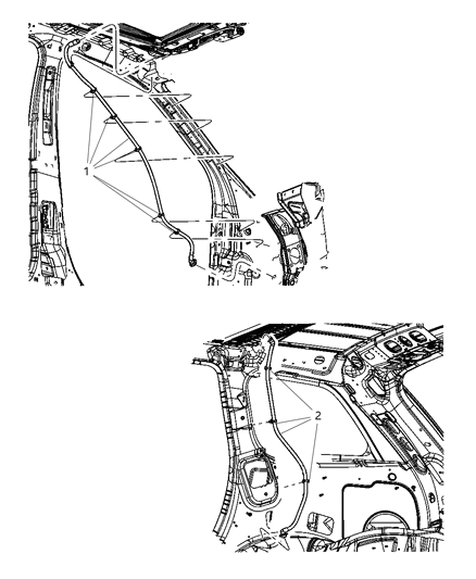 2013 Dodge Durango Sunroof Drain Hoses Diagram