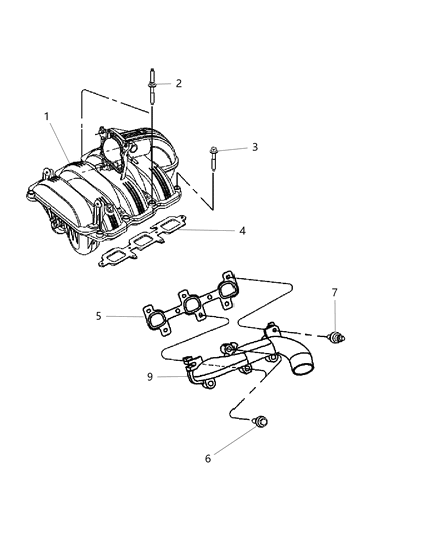 2006 Dodge Durango Manifolds - Intake & Exhaust Diagram 1 - Thumbnail