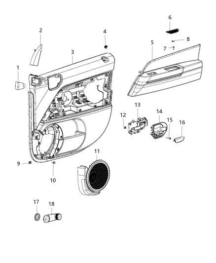 2017 Jeep Compass Bezel, Front Passenger Side Diagram for 1KM02DX9AB