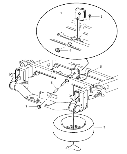 2009 Dodge Ram 2500 Tool Set Diagram for 55371011AB