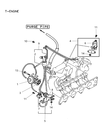 2005 Chrysler Sebring Coupe EGR System Diagram 1 - Thumbnail