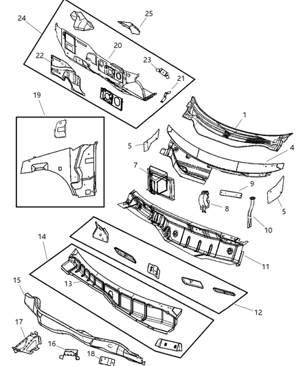 2004 Chrysler Pacifica Upper Panel Diagram for 4719645AA