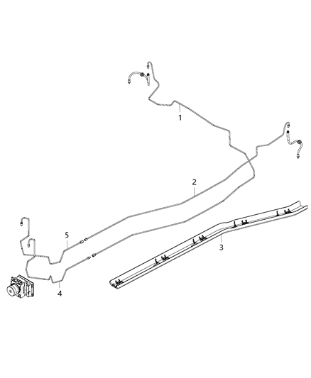 2021 Jeep Compass Brake Tubes & Hoses, Rear Diagram