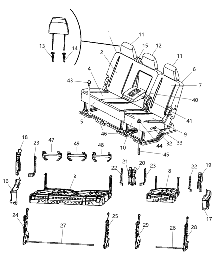 2006 Dodge Ram 2500 Bracket Nut, Front Diagram for 6100055