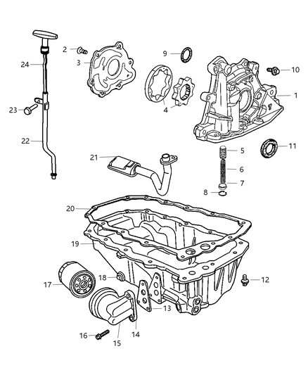 2004 Chrysler PT Cruiser Engine Oiling Diagram 4 - Thumbnail