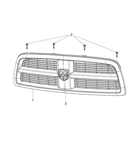 2018 Ram 3500 Cab Chassis(<10K lb.) Grille Diagram
