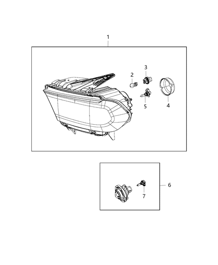 2017 Dodge Durango Lamps, Front Diagram 2 - Thumbnail