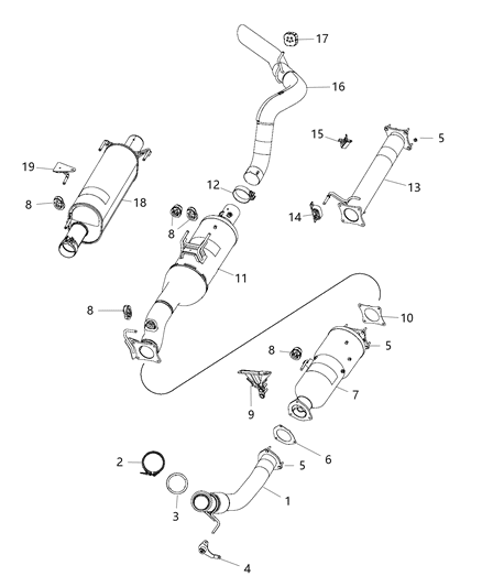 2018 Ram 3500 Pickup Exhaust System Diagram 2 - Thumbnail