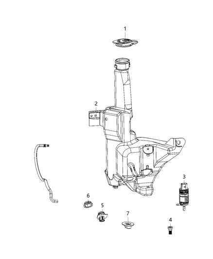 2020 Ram 1500 Classic Washer System, Front Diagram 2 - Thumbnail
