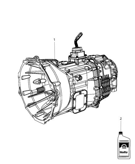2009 Dodge Ram 3500 Pickup Transmission / Transaxle Assembly of Manual Transmission Diagram