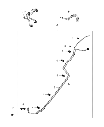2020 Jeep Cherokee Fuel Lines/Tubes And Related Parts Diagram 2 - Thumbnail