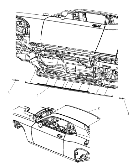2008 Dodge Challenger Cladding Front Door Diagram for 5028799AA