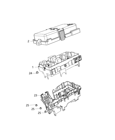 Power Distribution Center Diagram for 68453712AA