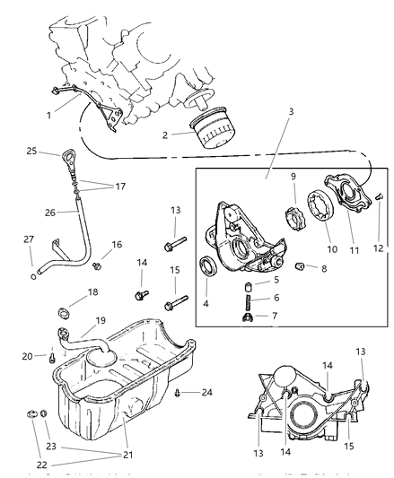1997 Dodge Caravan Engine Oiling Diagram 2 - Thumbnail