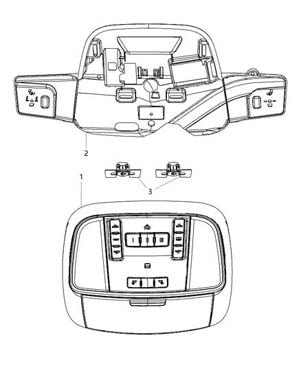 2016 Jeep Grand Cherokee Console Overhead Diagram for 1VS241L1AC
