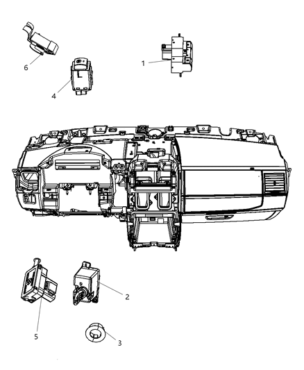 2009 Dodge Grand Caravan Control Switch Diagram for 68025899AA