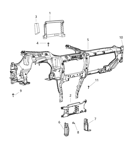 2020 Chrysler Voyager Instrument Panel & Structure Diagram 2 - Thumbnail