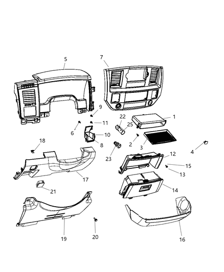 2008 Dodge Ram 2500 Instrument Panel Trim of Electrical Diagram