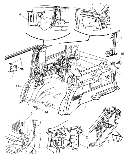 2007 Chrysler Aspen Trim Panels Diagram 2 - Thumbnail