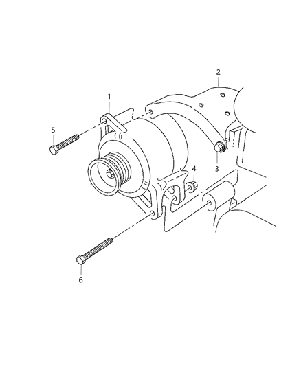 1998 Dodge Ram 2500 Regular Cab Alternator & Mounting Diagram 2 - Thumbnail
