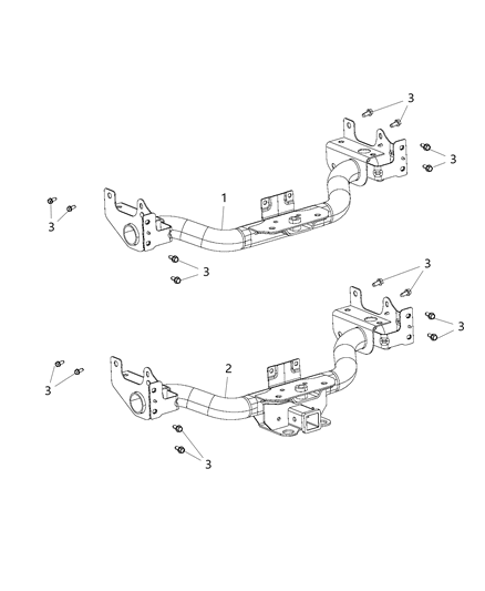 2017 Ram 1500 Bumper Bolt, Inner Passenger Side Diagram for 6512203AA