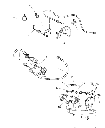1998 Jeep Grand Cherokee Guide Accelerator Cable Diagram for 52078987