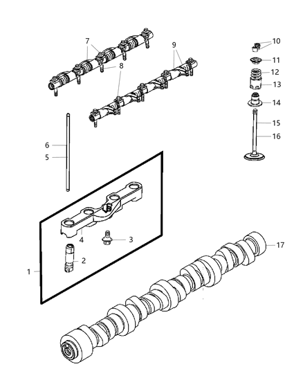 2008 Dodge Charger Push Rods Diagram for 5037476AC