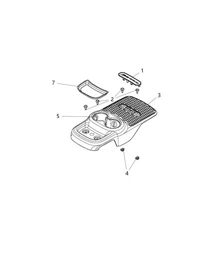 2020 Dodge Durango Floor Console, Rear Diagram 2 - Thumbnail