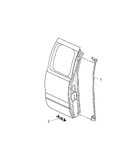 2000 Dodge Ram 2500 Weatherstrip Diagram for 55275040AG