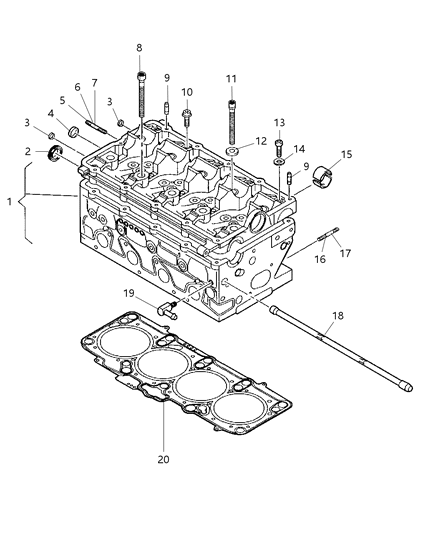 2007 Chrysler Sebring Plug Core Diagram for 68004312AA