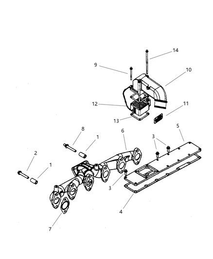 2002 Dodge Ram 3500 Regular Cab Manifolds - Intake & Exhaust Diagram 2 - Thumbnail