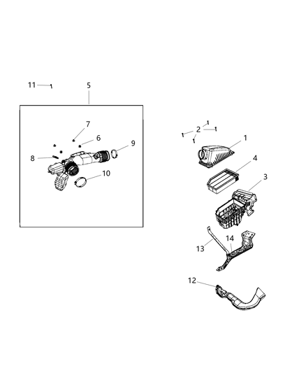 2018 Jeep Wrangler All-new Model Air Cleaner Diagram 2 - Thumbnail