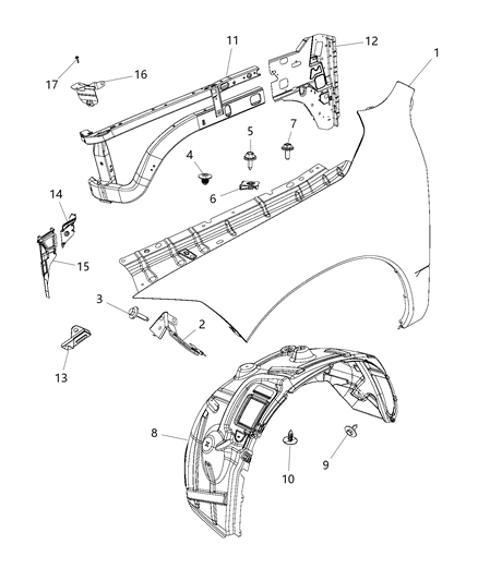 2013 Ram 3500 Panel Fender Holes For Moldings Most BE Drilled Diagram for 68054339AF
