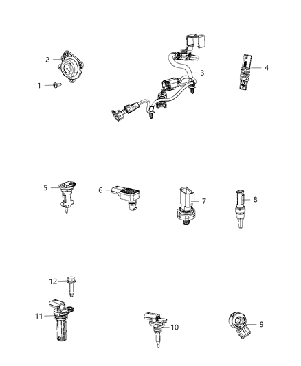 2019 Jeep Wrangler Sensors, Engine Diagram 3 - Thumbnail