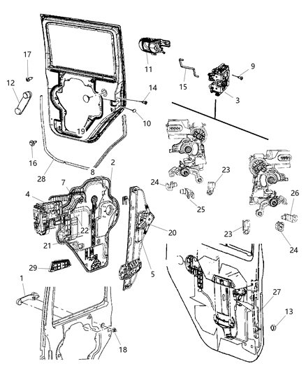 2008 Jeep Wrangler Handle Rod, Center Passenger Side Diagram for 55395816AA