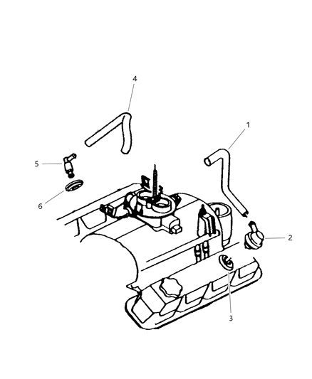 1999 Dodge Durango Crankcase Ventilation Diagram 1 - Thumbnail