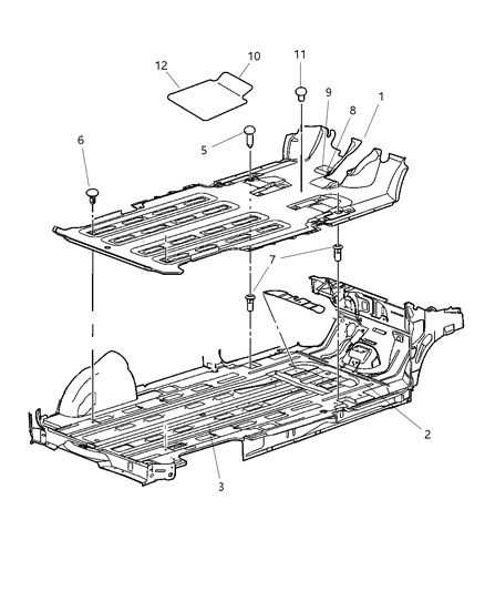 2006 Dodge Caravan Silencer Dash Panel Diagram for 5028505AA