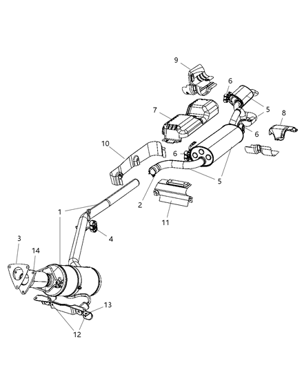 2008 Chrysler Town & Country Muffler And Resonator Exhaust Diagram for 4877528AC