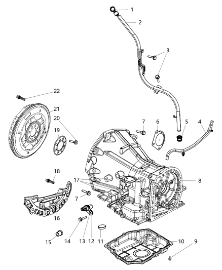 2007 Jeep Wrangler Transmission Case & Related Parts Diagram 1 - Thumbnail